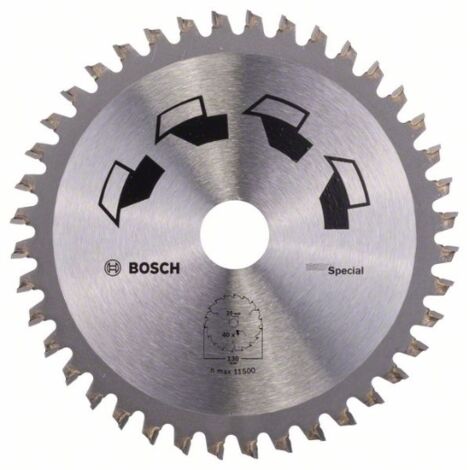 Bosch 1x Hoja de Sierra Circular Special (para Madera, Metales no Ferrosos, Plásticos, Ø 130 x 2.2/1.6 x 20/16 mm, 40 Dientes, FT, con 1x Anillo de Reducción 16 mm, Accesorios Sierras Circulares)