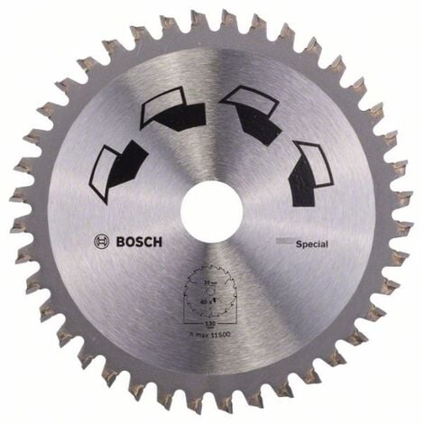 Bosch 1x Hoja de Sierra Circular Special (para Madera, Metales no Ferrosos, Plásticos, Ø 130 x 2.2/1.6 x 20/16 mm, 40 Dientes, FT, con 1x Anillo de Reducción 16 mm, Accesorios Sierras Circulares)