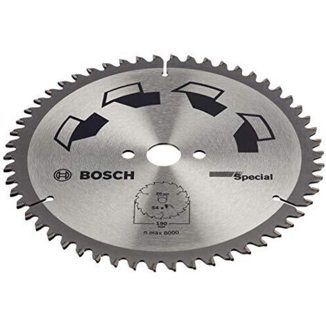 Bosch 1x Lama de sega circolare speciale (per legno, metalli non ferrosi, plastica, Ø 190 x 2,5/1,8 x 20/16 mm, 54 denti, FT, con 1x anello de riduzione 16 mm, Accessori seghe circolari)