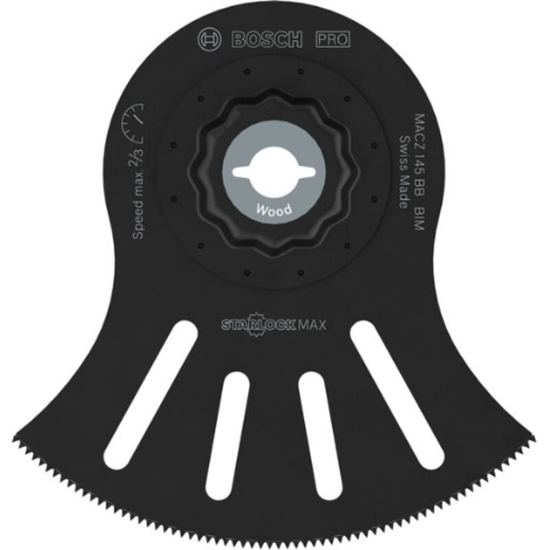 1x Lama multiutensile pro Multi Materiale macz 145 bb (per parquet, legno con chiodi, larghezza 100 mm, Accessori professionali multiutensile),