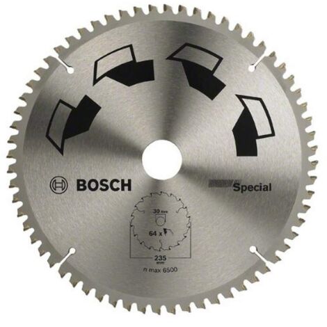 Bosch 1x Lama per Sega Circolare Special (per Legno, Metalli non Ferrosi, Plastica, Ø 235 x 2.5/1.8 x 30/25 mm, 64 Denti, FT, con 1x Anello di Riduzione 25 mm, Accessori Seghe Circolari)