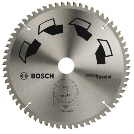 Bosch 1x Lama per Sega Circolare Special (per Legno, Metalli non Ferrosi, Plastica, Ø 235 x 2.5/1.8 x 30/25 mm, 64 Denti, FT, con 1x Anello di Riduzione 25 mm, Accessori Seghe Circolari)