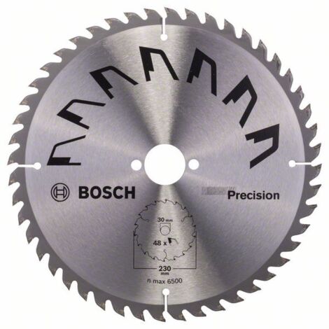 Bosch 1x Lame de Scie Circulaire Precison (pour Bois, O 230 x 2.5/1.5 x 30 mm, 48 Dents, ATB, Accessoire Scie Circulaire)