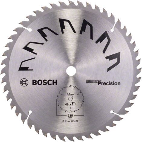 Bosch 1x Lame de Scie Circulaire Precison (pour Bois, O 235 x 2.5/1.5 x 16 mm, 48 Dents, ATB, Accessoire Scie Circulaire)