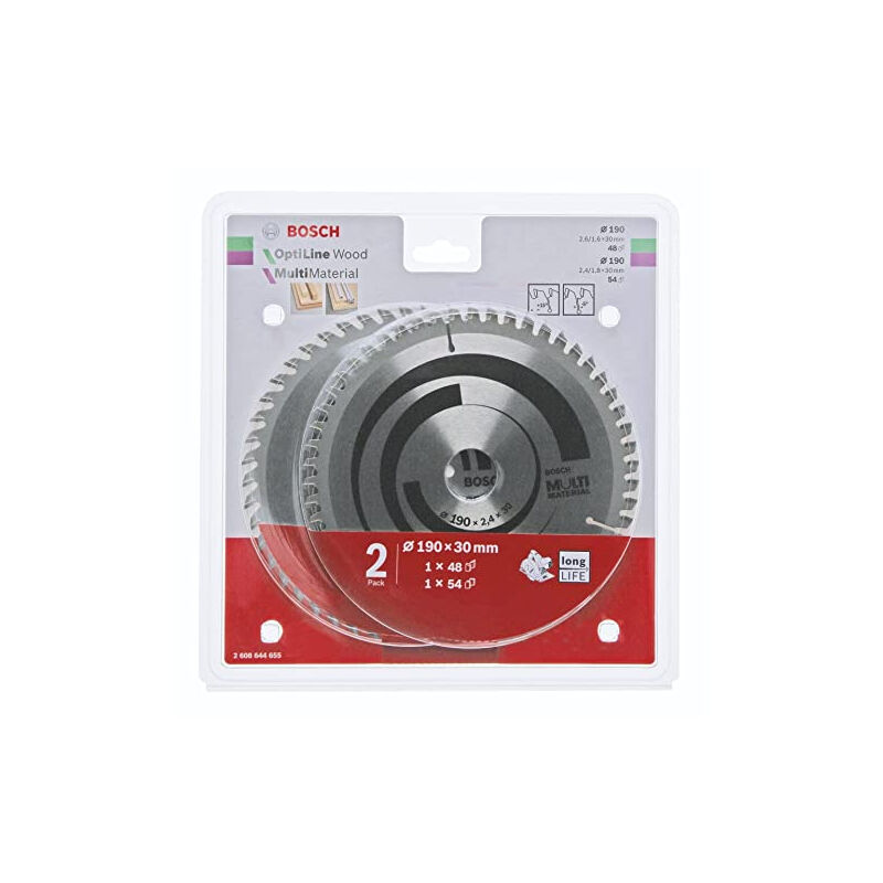 Bosch - 1X optiline wood + 1X multi material p. scie circul. 2608644655