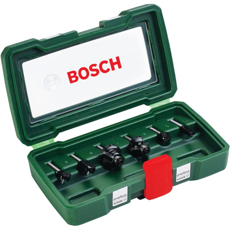 Set de 6 frese de metallo duro (per legno, ø de gambo 6 mm, accessori per fresatrice) - Bosch