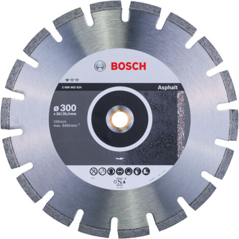 Bosch 2 608 602 624 - Disco tronzador de diamante Standard for Asphalt - 300 x 20/25,40 x 2,8 x 10 mm (pack de 1)