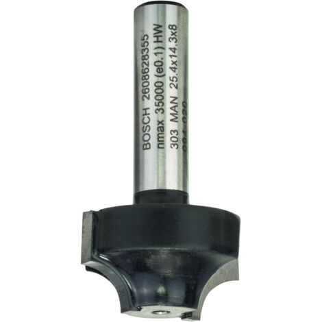 Bosch 2 608 628 355 - Fresas para perfilar E - 8 mm, R1 6,3 mm, D 25,4 mm, L 14 mm, G 46 mm (pack de 1)