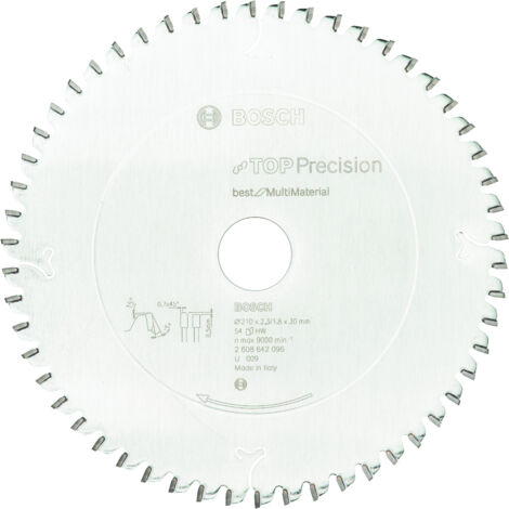 Bosch 2 608 642 096 - Hoja de sierra circular Top Precision Best for Multi Material - 210 x 30 x 2,3 mm, 54 (pack de 1)