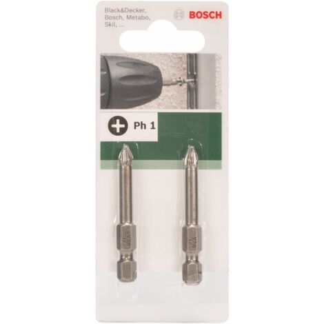 BOSCH - 2 BIT DI AVVIAMENTO PRESE ATTACCO ESAGONALE 1/4 PH 1 49MM