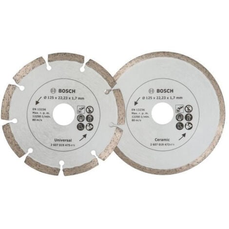 BOSCH 2 disques diamants 125mm materiaux