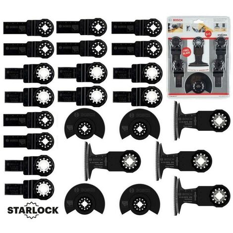 Bosch 24 Piece Universal Starlock Multi Tool Blade Set Wood Metal HCS Plunge