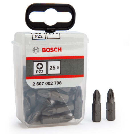 Bosch 2607002798 Extra Hard Screwdriver Bit PZ2 x 25mm Pack of 25 BPA607002798