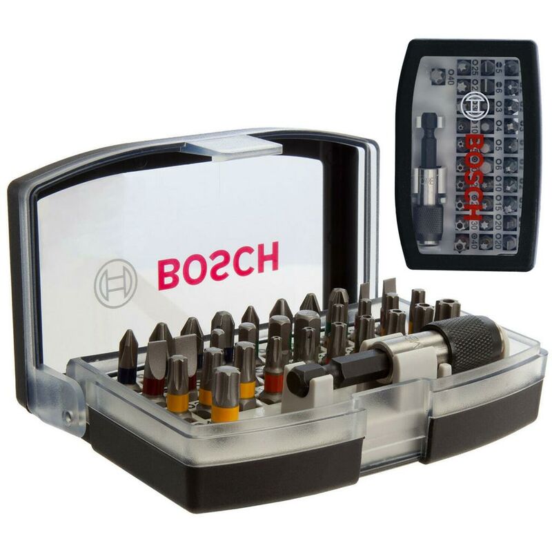 2607017319 32 Piece Screwdriver Drill Bit Set Colour Coded Magnetic Holder - Bosch