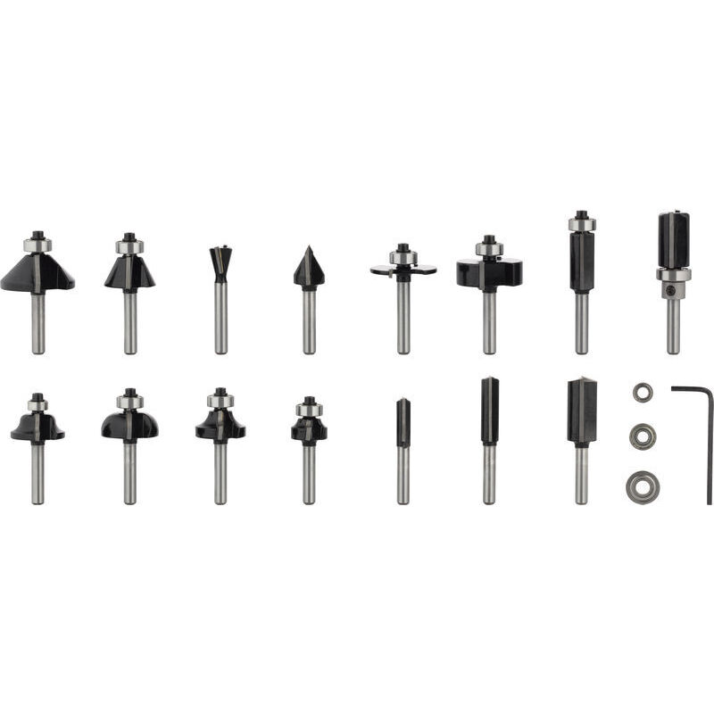 Bosch Router bit sets PRO Router Bit Mixed Set Shank 6 mm 15 pcs 2607017471