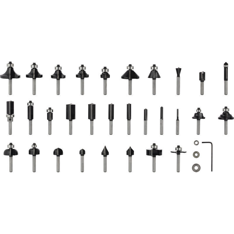 Bosch Professional 30 pcs. Mixed Router Bit Set (for Wood, Ø 6 mm Shank, Accessory Router)