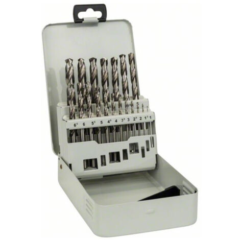 BOSCH 2607018726 COFFRET DE FORETS MÉTAL 19 PIÈCES HSS-G 1, 1,5, 2, 2,5, 3, 3,5, 4, 4,5, 5, 5,5, 6, 6,5, 7, 7,5, 8, 8,5, 9, 9,5,