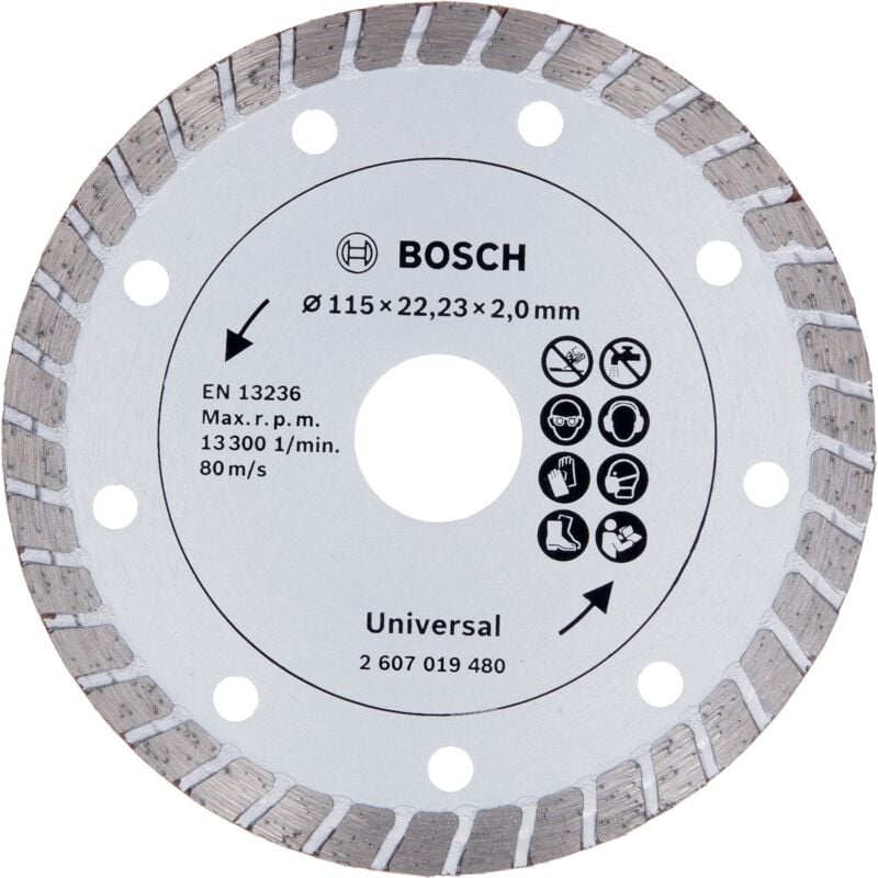 

BOSCH 2607019480 Disco diamante materiales construcción Turbo Ø 115 mm