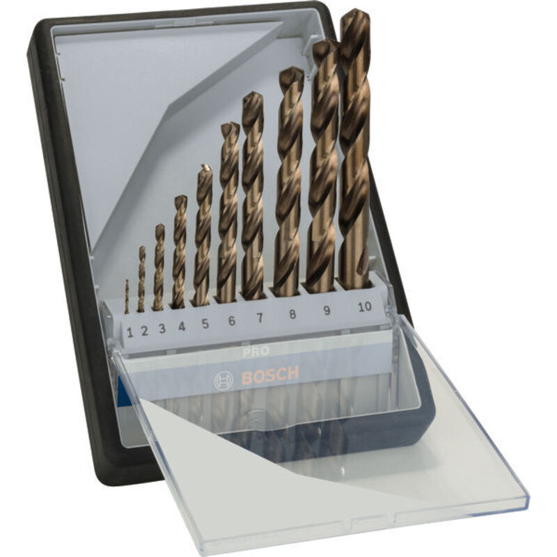Bosch - Accessories 2607019925 hss Kit punte a spirale da metallo 10 parti Cobalto din 338 Alberino cilindrico 1 kit