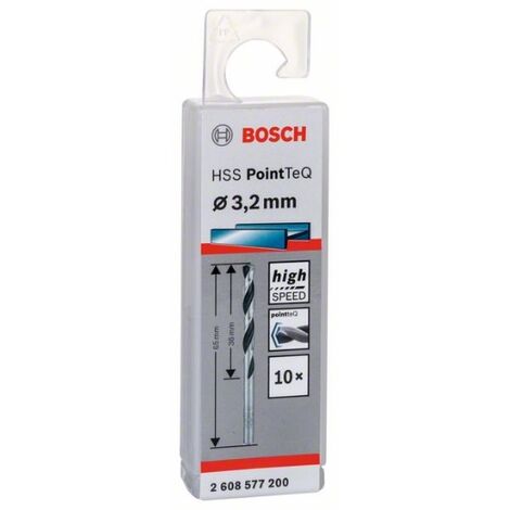 BOSCH 2608577200 Broca para metal HSS-RPointTeQ DIN338 3.2x36x65:10uds.