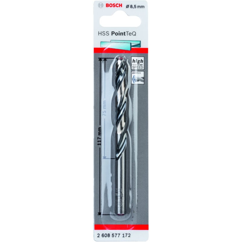 

BOSCH 2608577172 Broca para metal HSS-RPointTeQ DIN338 8.5x75x117