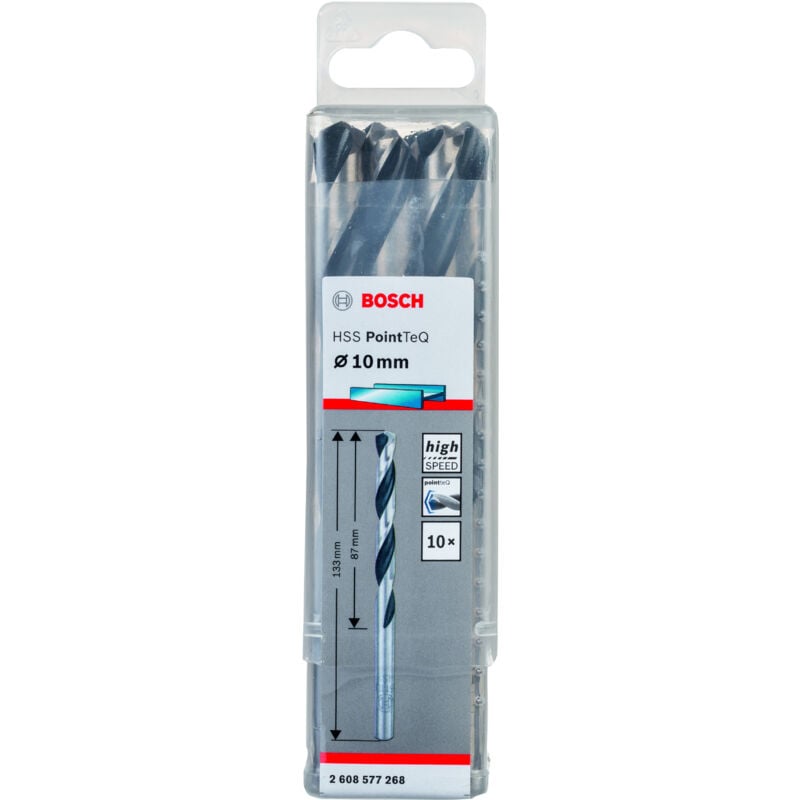 

2608577268 Broca para metal HSS-RPointTeQ DIN338 10.0 x87x133:10uds. - Bosch