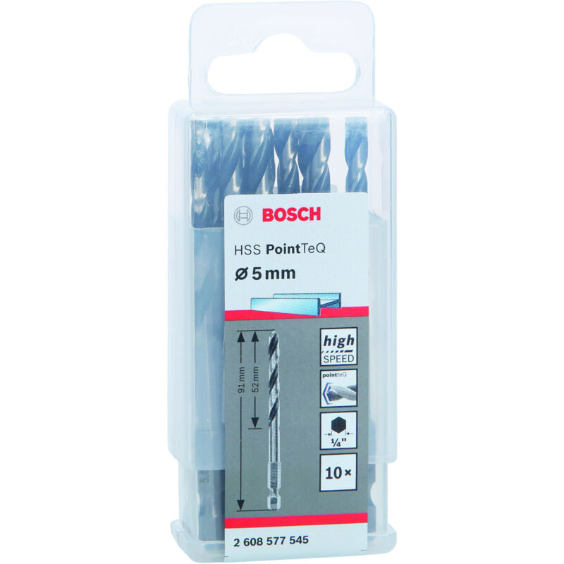 

BOSCH 2608577545 Broca para metal HSS PointTeQ Hex: 5.0: 10 uds