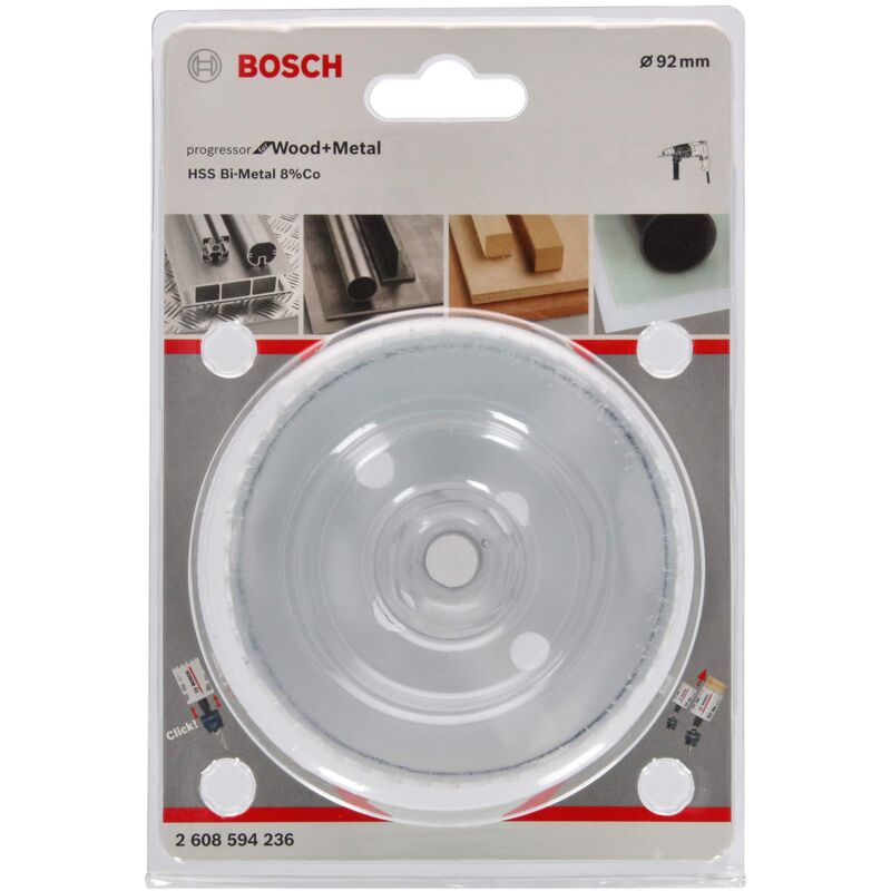 Professional 2608594236 Sega a Tazza for Wood & Metal, Legno e Metallo, Accessorio per Foratrice, ø 92 mm - Bosch
