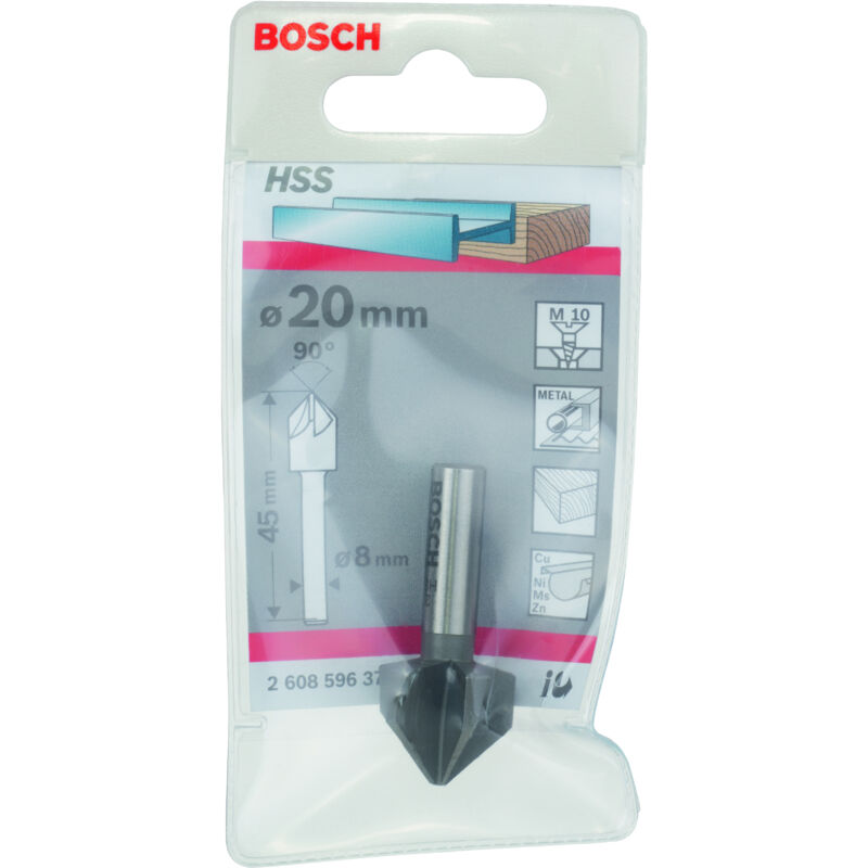 Bosch - Fraise conique à chanfreiner hss pro Steel 20 x 45 mm M10 - 2608596373