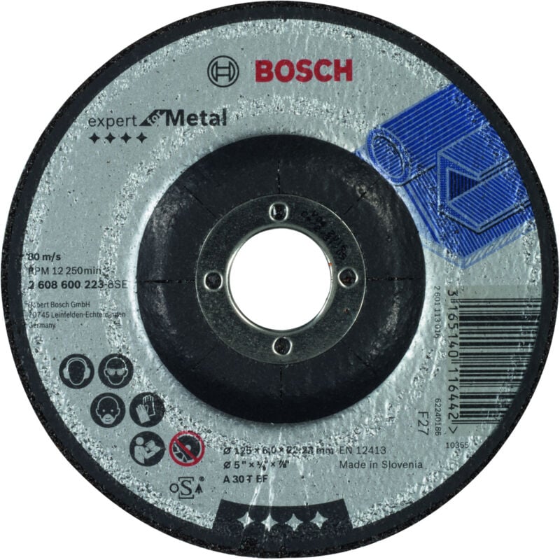 

BOSCH 2608600223 Disco desbaste acodado Expert Metal A 30 T BF, 125, 6,0