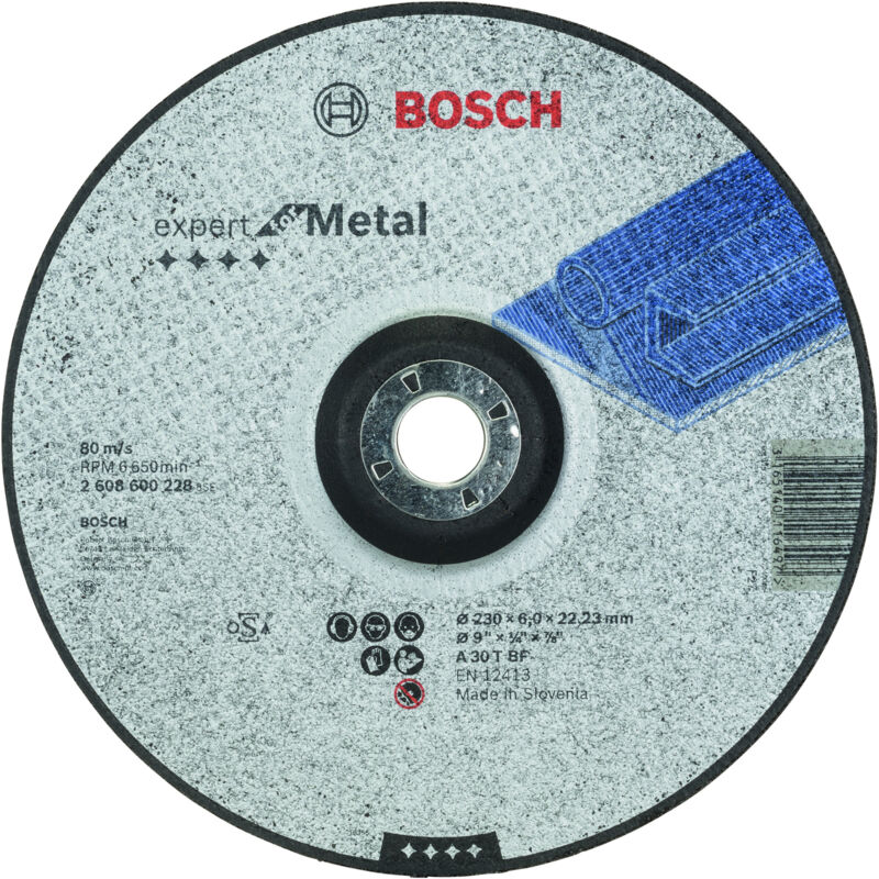 

BOSCH 2608600228 Disco desbaste acodado Expert Metal A 30 T BF, 230, 6,0