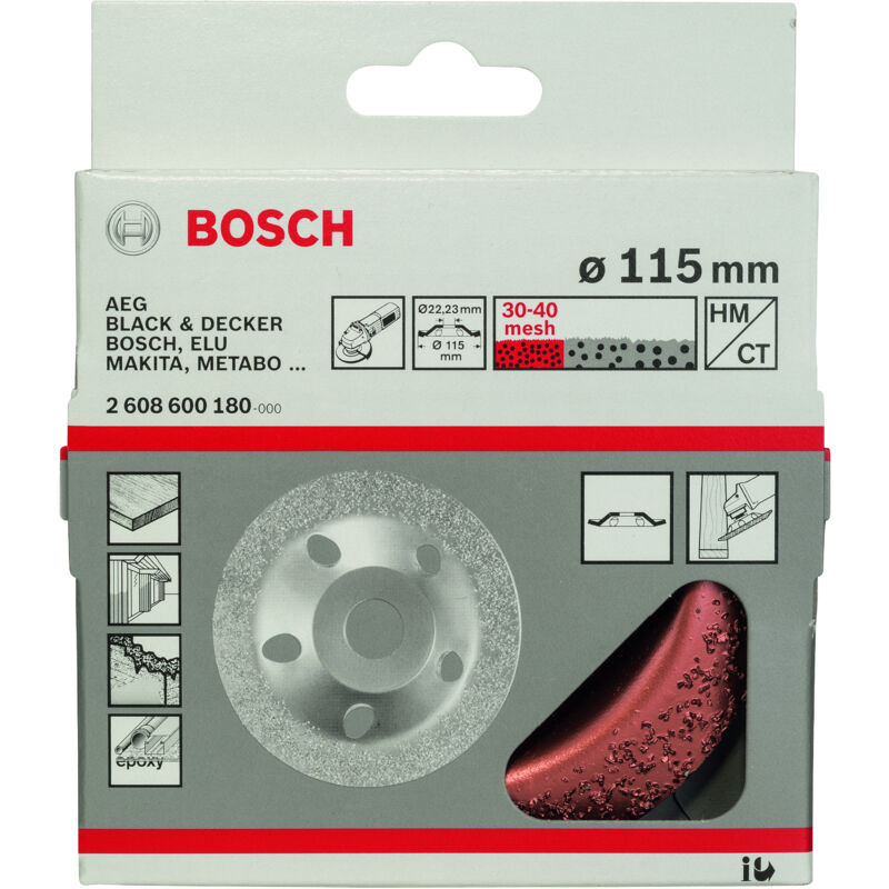 

BOSCH 2608600180 Vaso de amolar de metal duro 115 x 22,23 mm