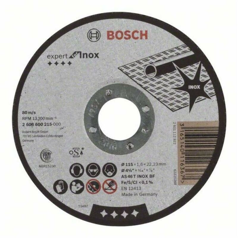 

Bosch 2608600215 Disco abrasivo corte recto Expert Inox 115x1,6mm 25 uds