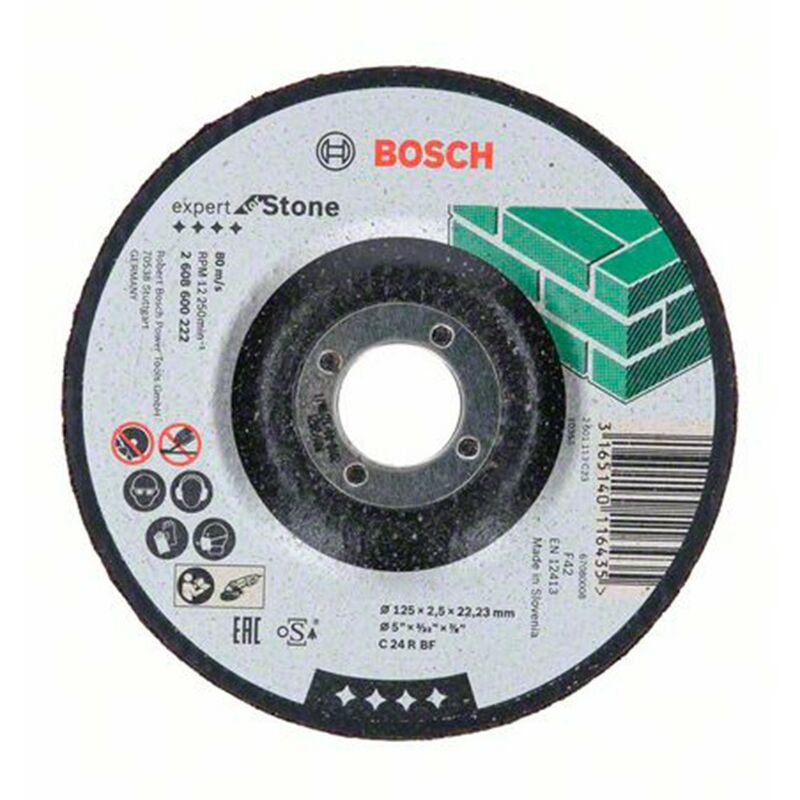 

Bosch 2608600222 Disco abrasivo corte cóncavo Expert Stone 125x2,5mm 25 uds