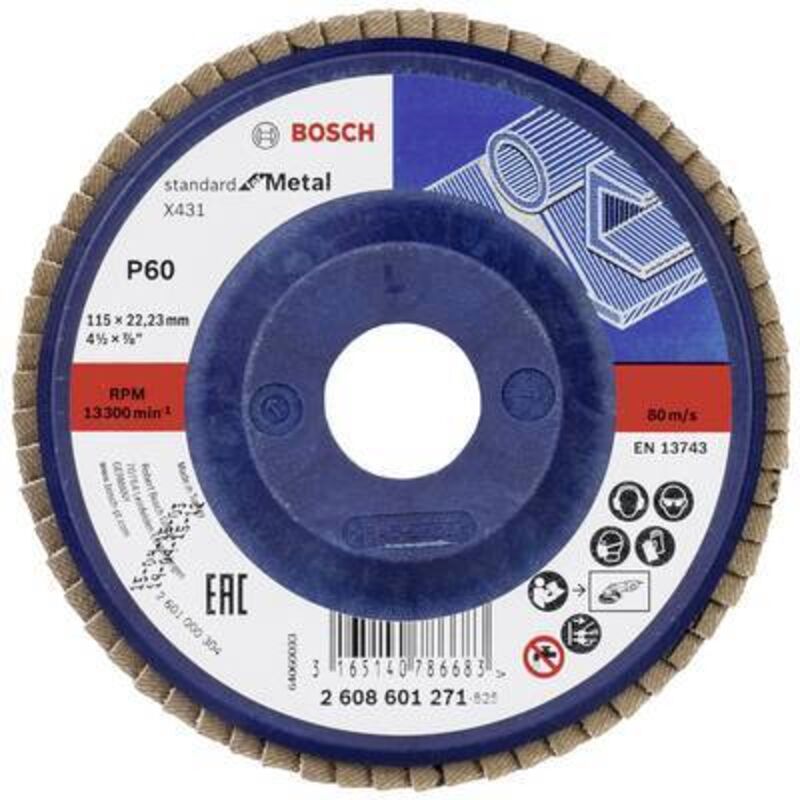 Bosch disque Flap X431. Norme de métal 115 x 23 mm. - vue 2