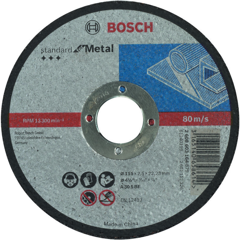 

BOSCH 2608603164 Disco corte recto Standard Metal A 30 S BF, 115, 22,23, 2,5