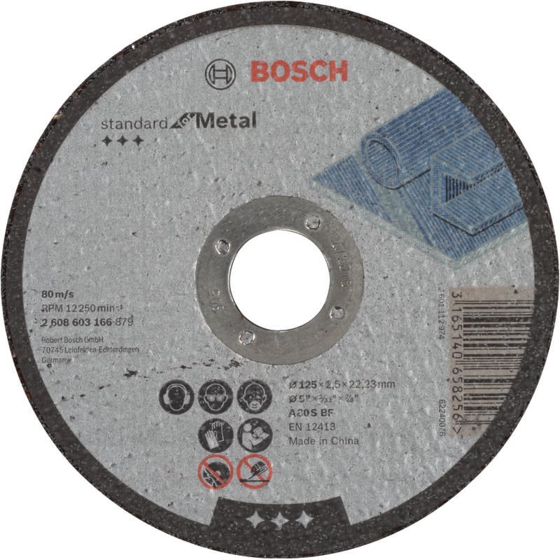 

BOSCH 2608603166 Disco corte recto Standard Metal A 30 S BF, 125, 22,23, 2,5