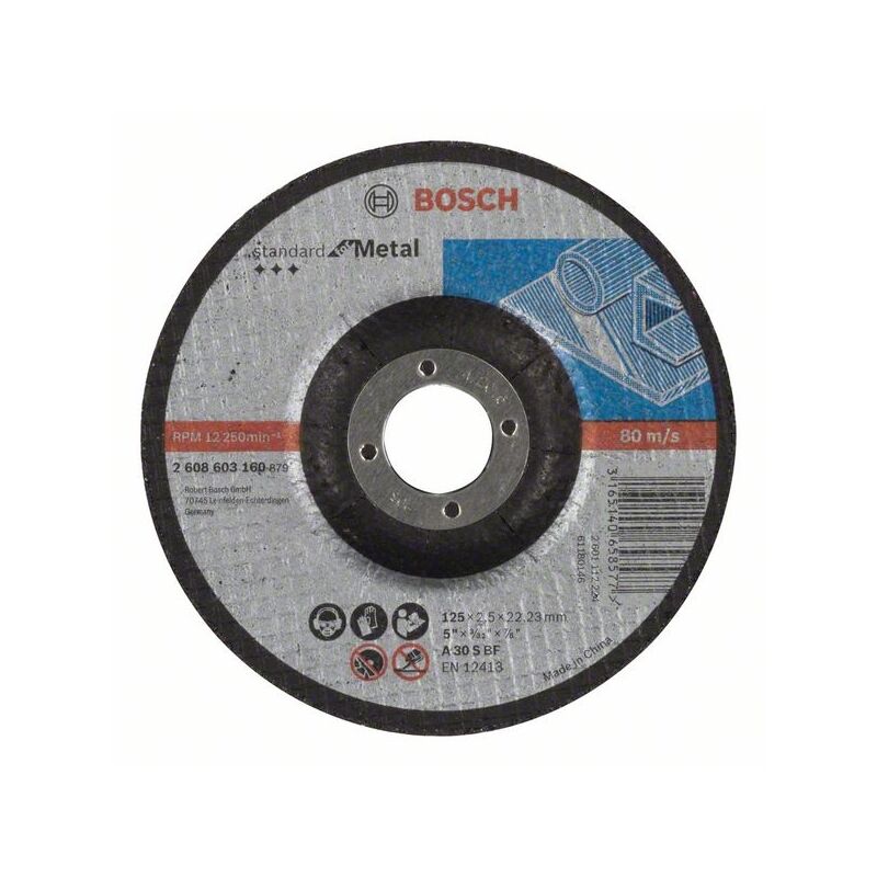 

Bosch 2 608 603 160 - Disco De Corte Acodado Standard For Metal - A 30 S Bf, 125 Mm, 22,23 Mm, 2,5 Mm (Pack De 1)