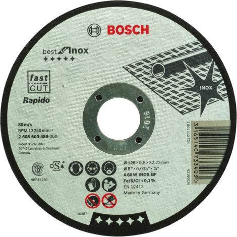 Bosch 2608603488 Disco abrasivo corte recto Best Inox-Rapido 125x0,8mm 25 uds