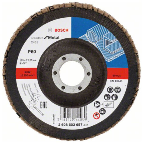 BOSCH 2608603657 PLATEAU À LAMELLE X431 STANDARD FOR METAL 125 X 22,23 MM 60