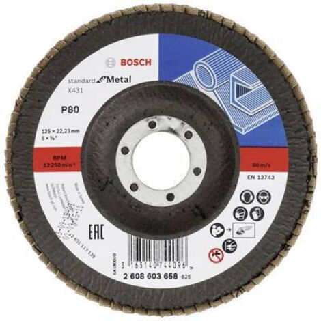 BOSCH 2608603658 PLATEAU À LAMELLE X431 STANDARD FOR METAL 125 X 22,23 MM 80