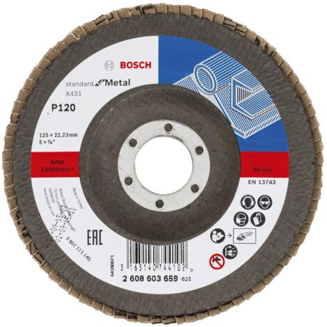 BOSCH 2608603659 PLATEAU À LAMELLE X431 STANDARD FOR METAL 125 X 22,23 MM 120