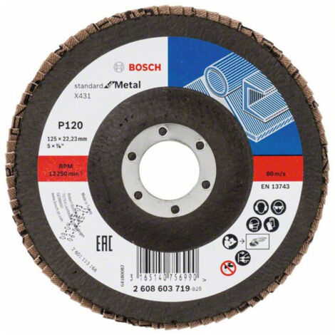 BOSCH 2608603719 PLATEAU À LAMELLE X431 STANDARD FOR METAL 125 X 22,23 MM 120