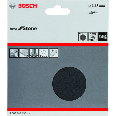 BOSCH 2608605498 Lija amoladora Best Stone: 115mm G120x10