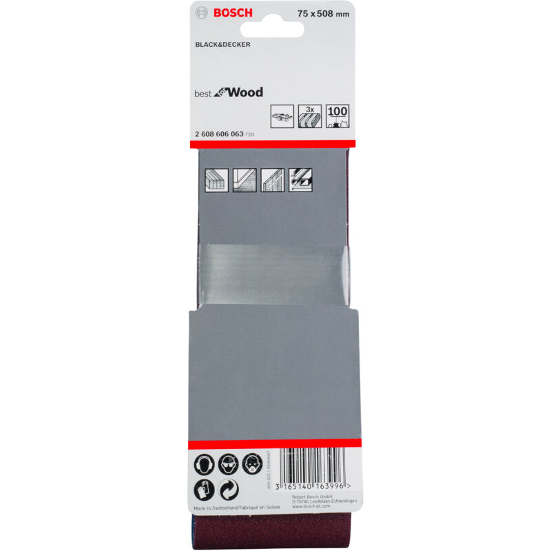 

2608606063 Banda Best Wood: 75x508mm G100x 3 - Bosch