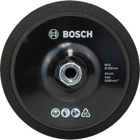 BOSCH 2608612027 Plato de goma M 14, con cardillo Ø 150 mm