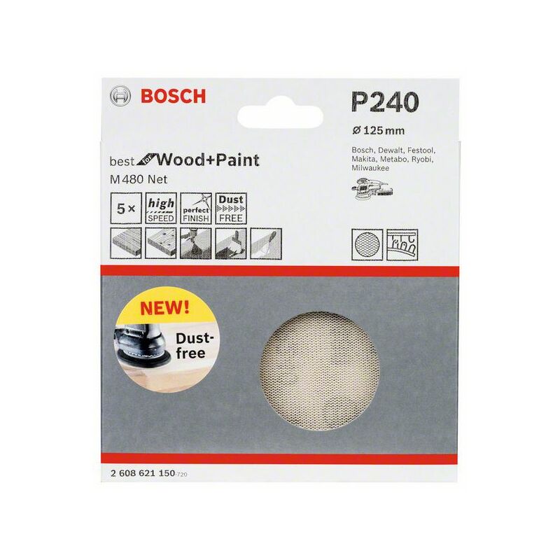 

2608621150 Hoja lijadora 125 mm 240 - Bosch