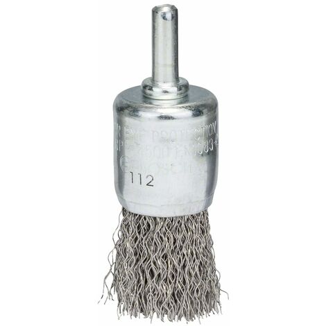 BOSCH 2608622127 - Spazzola a pennello in acciaio INOX, filo ondulato da 0,3 mm, 25 mm, 4500 giri/min