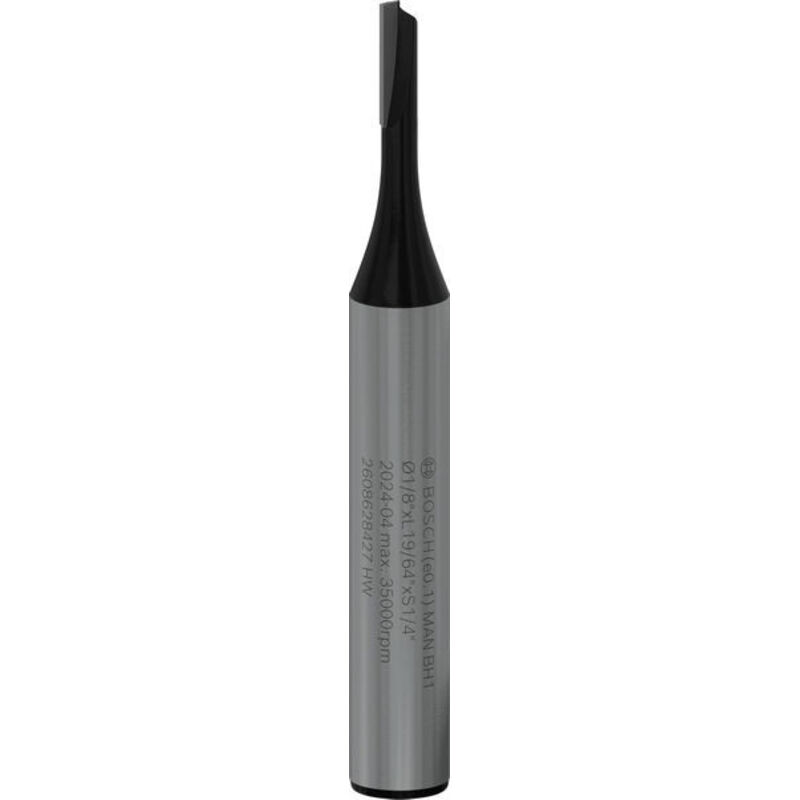 Bosch Trimmer PRO Router Straight Bit One Flute 1/8 x Shank 1/4 2608628427