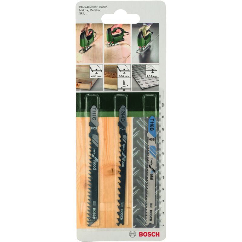 

BOSCH 2609256741 Set 3 hojas sierra calar en T T 111 C- T 244 D- T 118 B